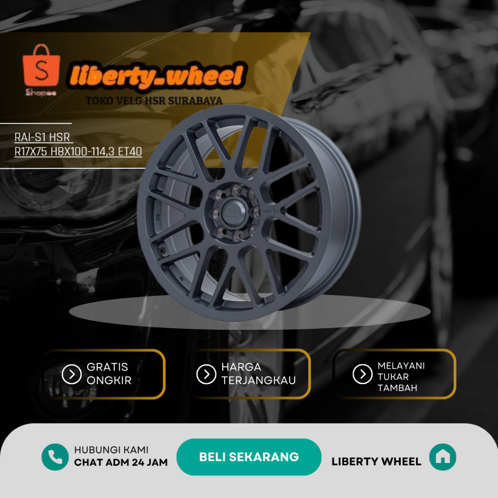 Velg Mobil Jari-Jari Ring 17 Pnp Yaris,Vios,Jazz,Mobilio - Promo Free Ongkir