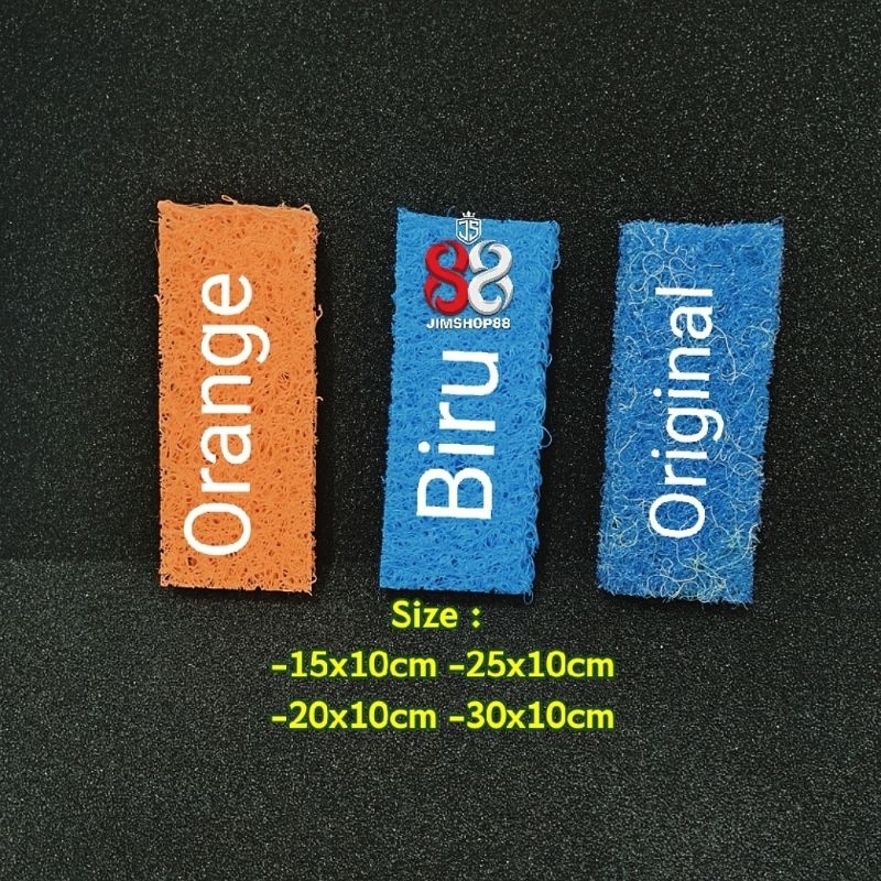 filter japmat aquarium kolam ikan warna biru || orange || original || honeycomb 8D size 15x10 || 20x
