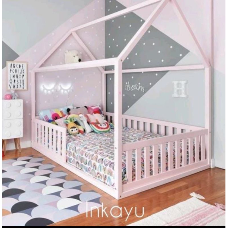 dipan anak lucu kayu jati Landa cat duko putih danping