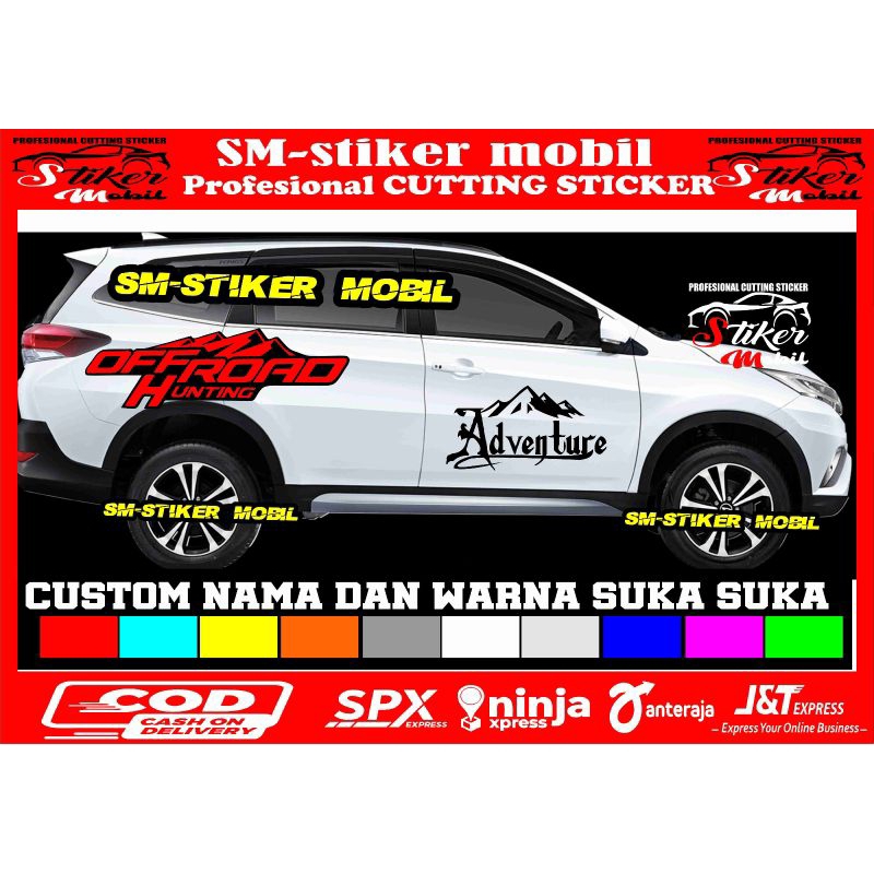 stiker mobil adventure offroad stiker all type mobil stiker cutting