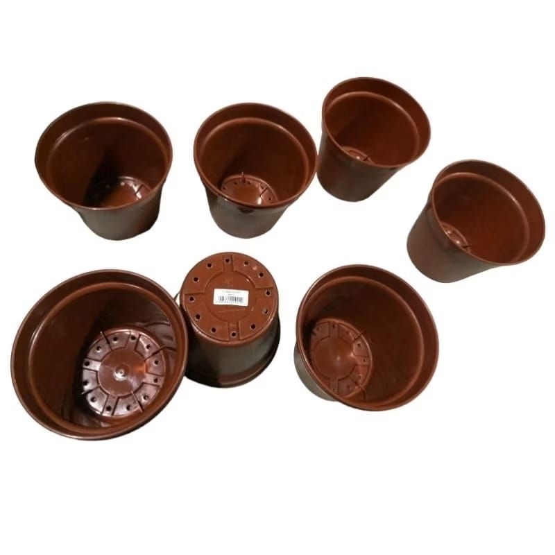 POT BUNGA PLASTIK WARNA COKLAT / POT BUNGA MINI / POT BIBIT BONSAI 204