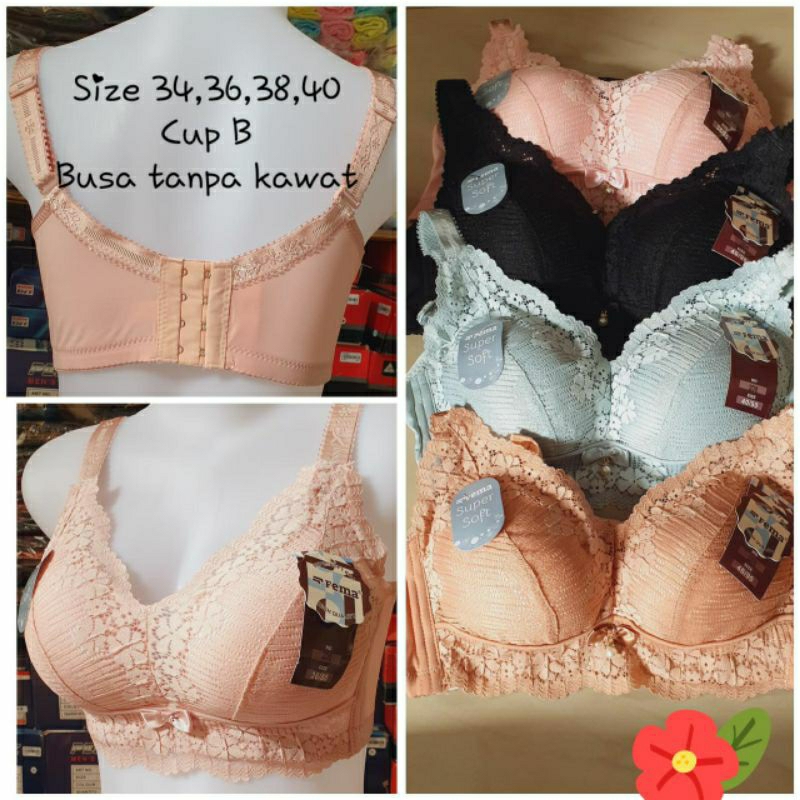 Bra BH busa premium Tanpa kawat penekan lemak BH wanita