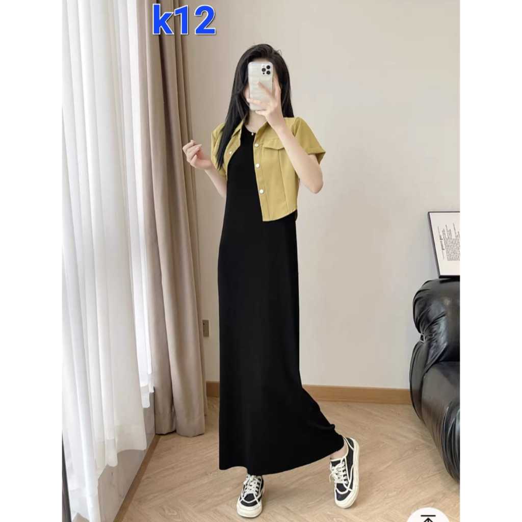 inner span dress/inner span tanpa lengan/inner dalaman gamis wanita