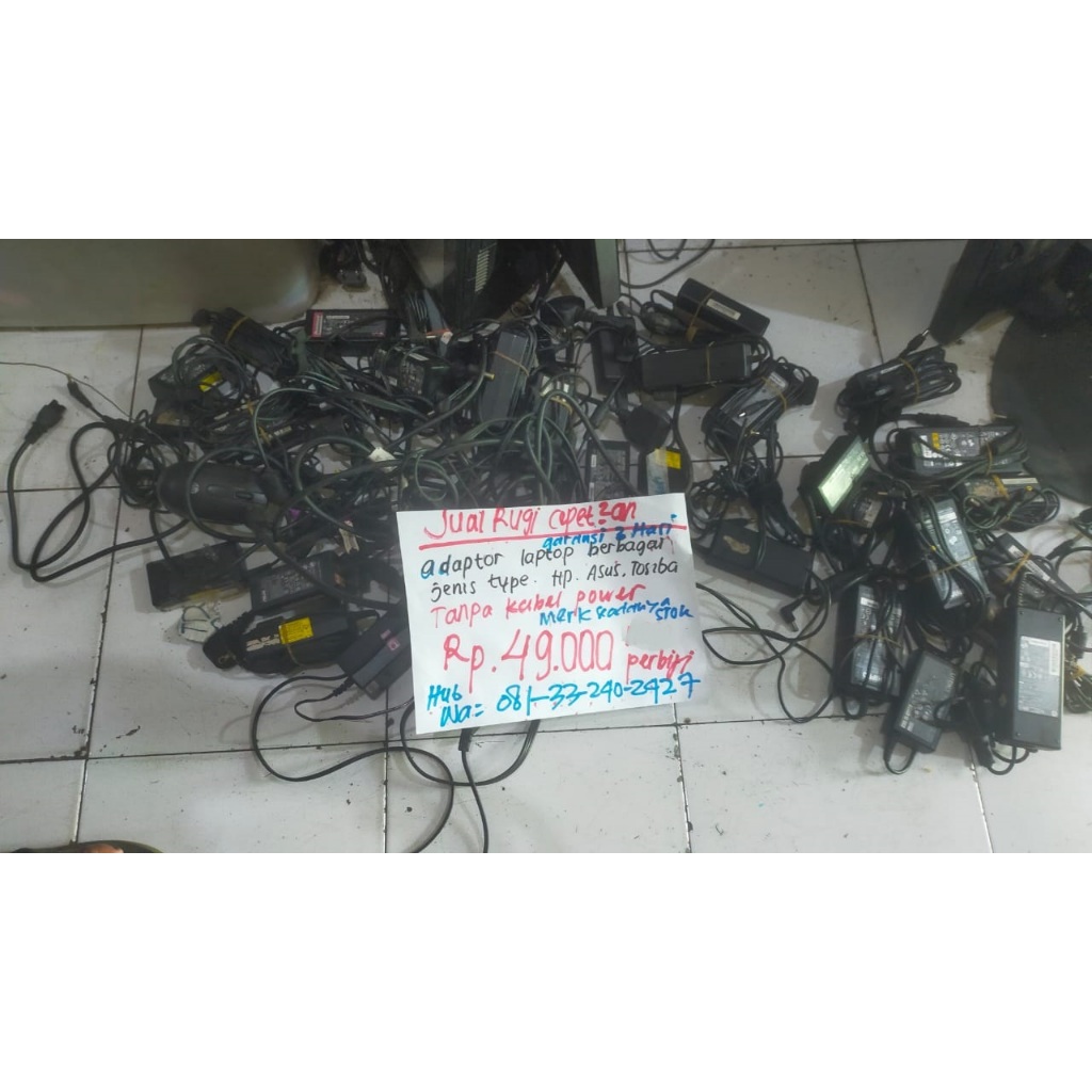 Adaptor Laptop Merk Asus / HP / Toshiba Tanpa Kabel Power