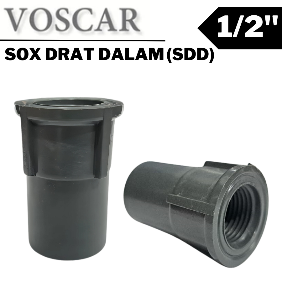 VOSCAR SAMBUNGAN PIPA PVC SDD AW 1/2" SOCK DRAT DALAM AW 1/2 INCH VOSCAR