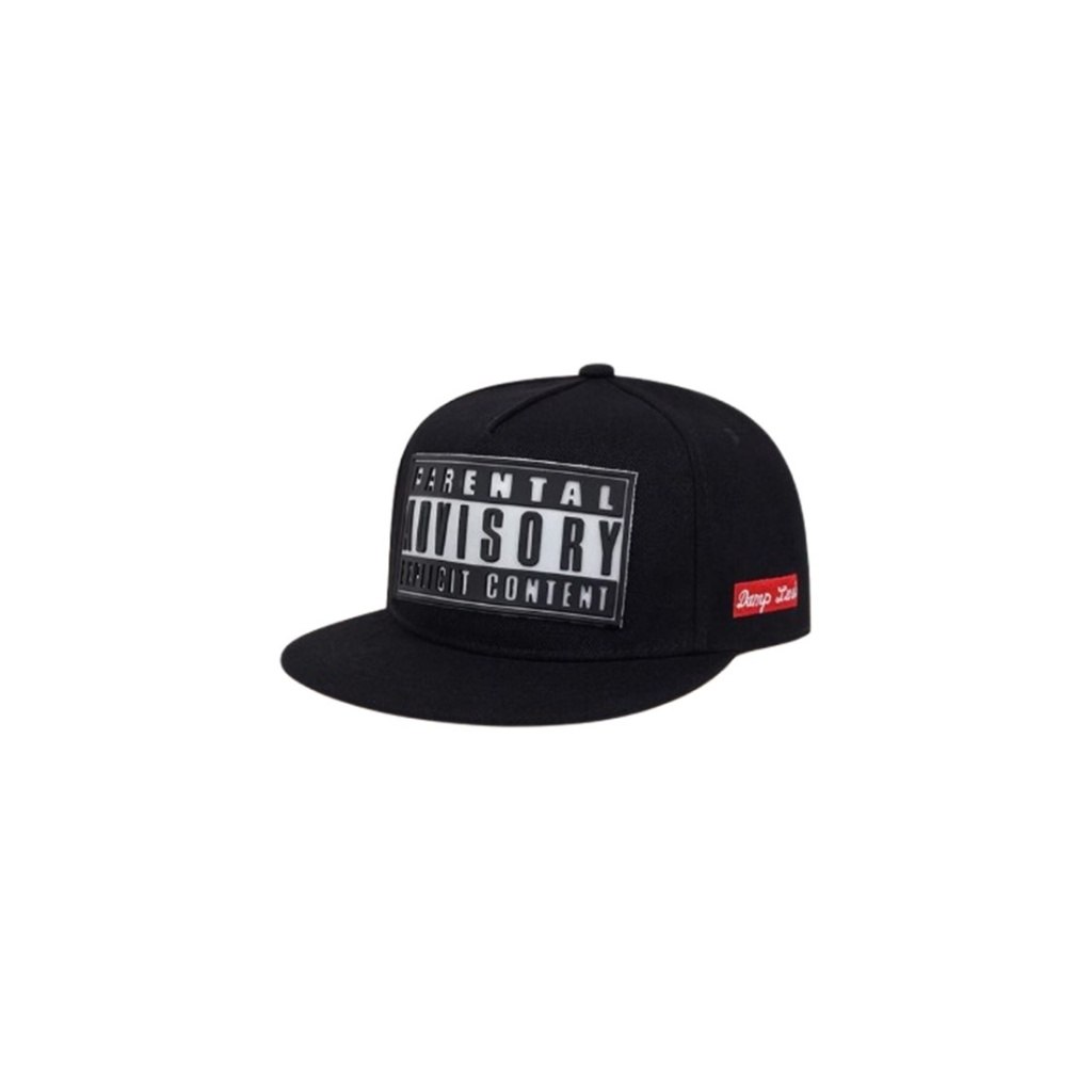 Hamlin Topi Snapback Hat Hip-Hop Parental Advisory Explicit Content ORIGINAL - Black/White
