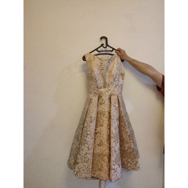 SALE GAUN PESTA  Rosegold jacquard Premium Designer Custom