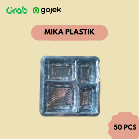 Mika Plastik - Mika Untuk Nasi Kotak 4 Sekat untuk Box 18x18