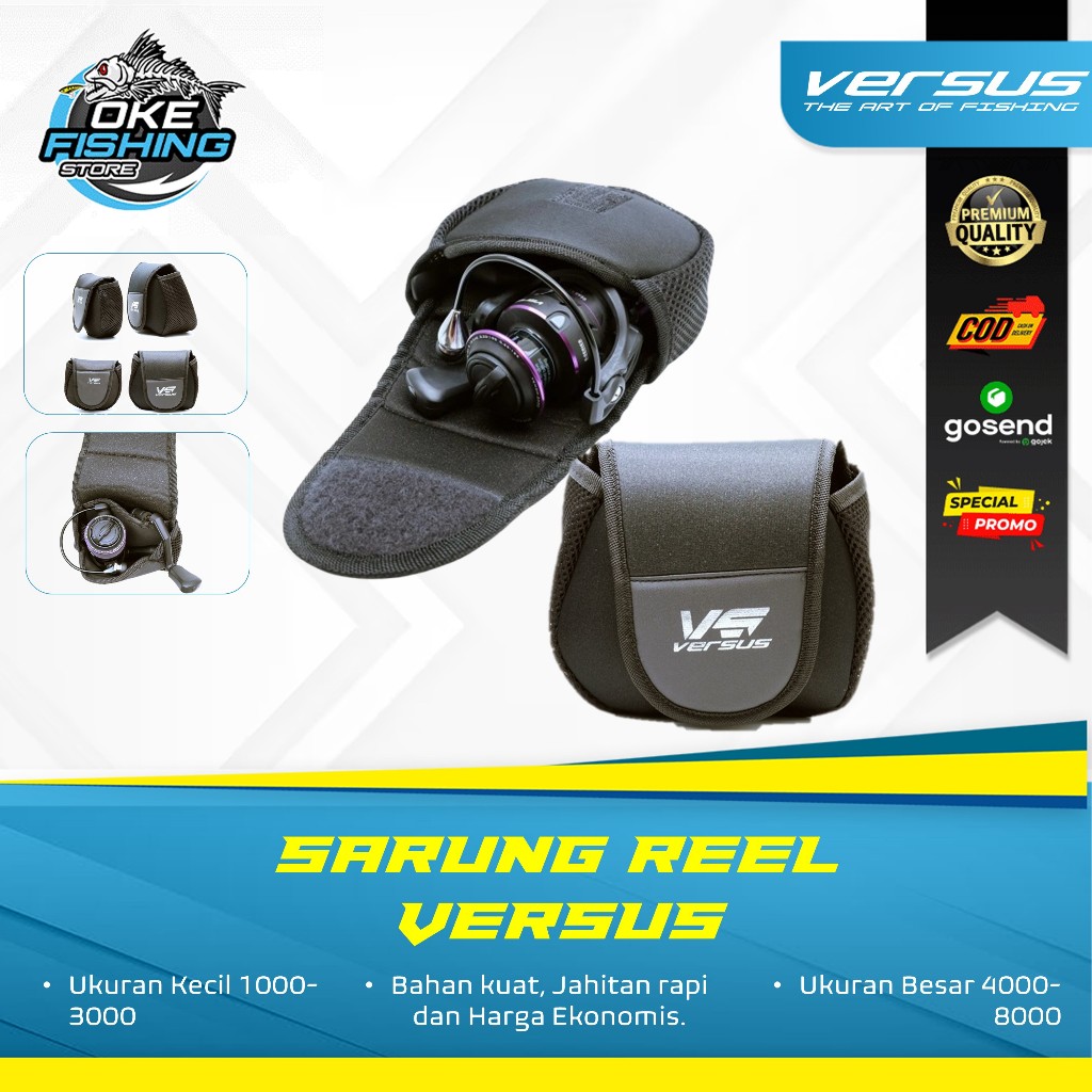 Sarung Reel Pancing Versus – Size Besar & Kecil | Soft Cover Reel