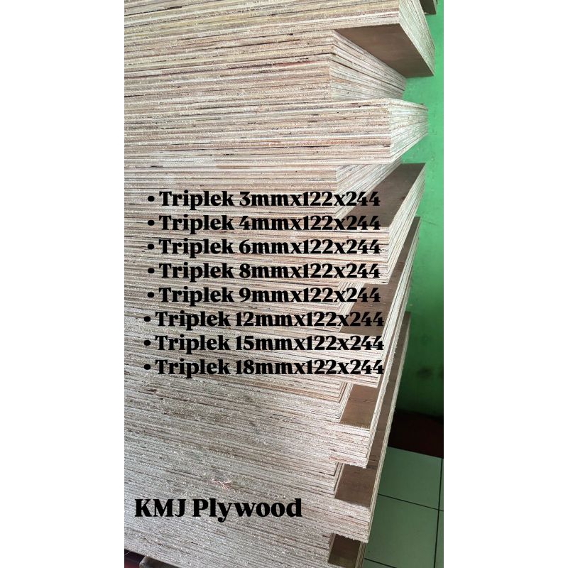 Triplek Multiplek Plywood 3mm x 122 x 244