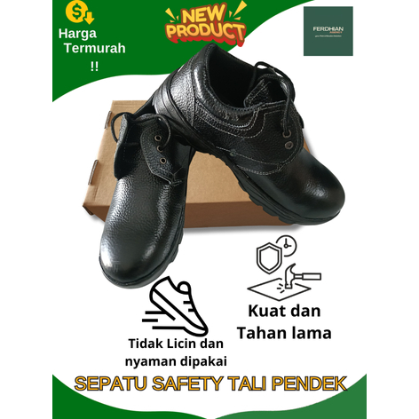 SEPATU SAFETY TALI PENDEK PETUGAS SPBU PERTAMINA BERKUALITAS