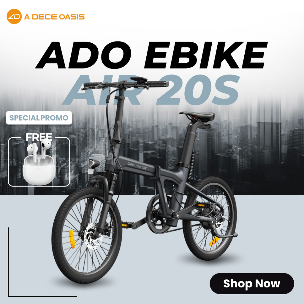 Ado Ebike Air 20S Smart Bike Folding Electric Bike Sepeda Listrik Lipat