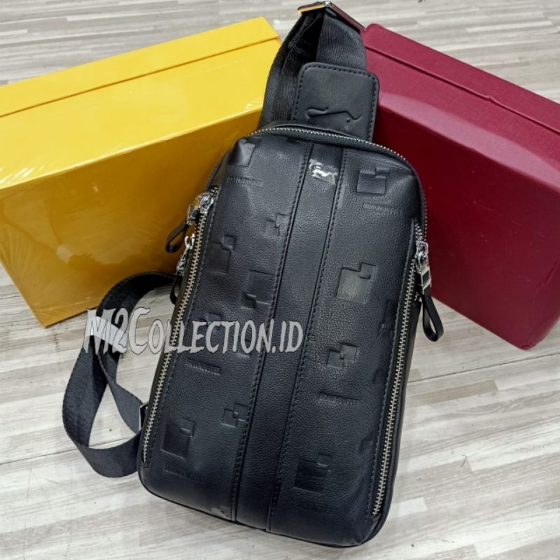 Slingbag leather Braun Buffel bodybag tas selempang pria kulit