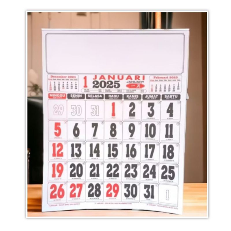 

Kalender Dinding Jumbo 2025 Ukuran 64 x 50 cm