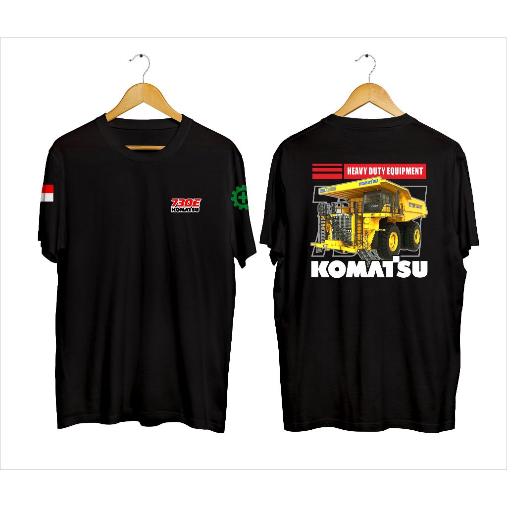 BAJU KAOS DISTRO TRUK TAMBANG HD  KOMATSU KAIN KATUN COMBED