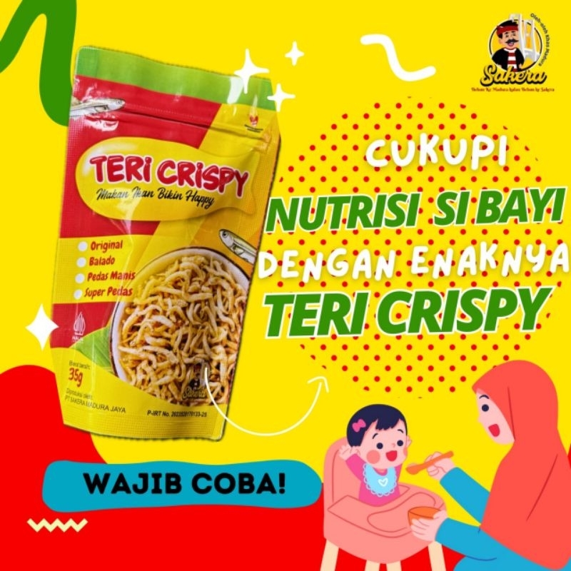 

(Sakera) TERI CRISPY BIKIN HAPPY 35g | Non Msg | Mpasi anak | Anti GTM