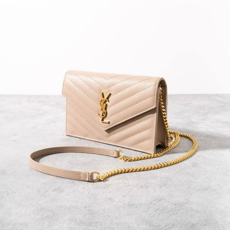 YSL Wallet On Chain size 19 Beige