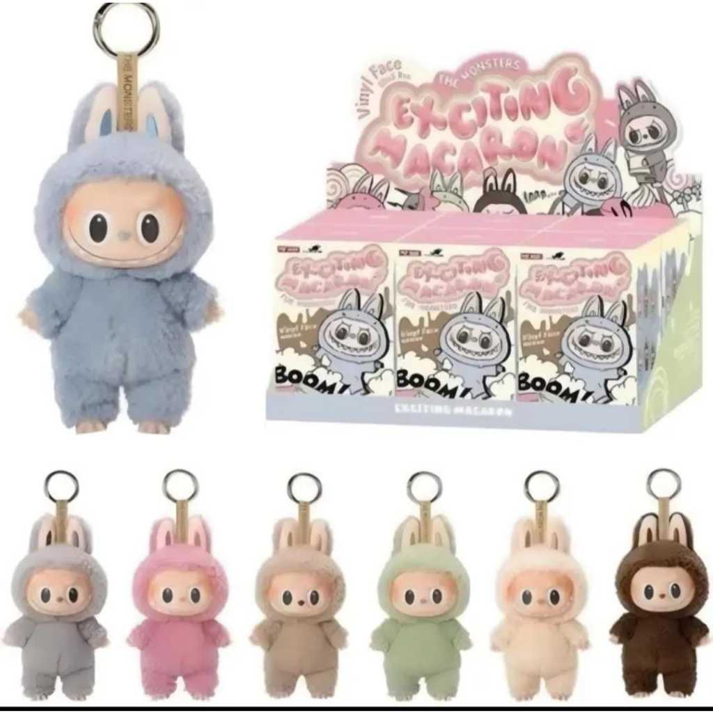 LABUBU The Monster  Pilih Green Grape Lychee Berry Toffe Sea Saly Coconat  Keychain Exciting Macaron