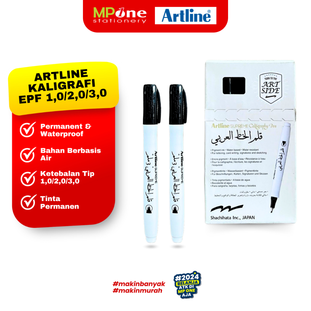 

Artline Supreme Kaligrafi EPF-241 EPF-242 EPF-243 Black 1,0/2,0/3,0mm / Kaligrafi Pen Calligraphy Artline