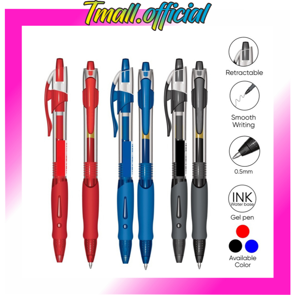 

❄ TMALL ❄ Gel Pen Pulpen Pena Hitam Biru Merah Pena Gel GP-265 Black / Blue / Red Q Gel 0.5 mm - 1 PCS S059