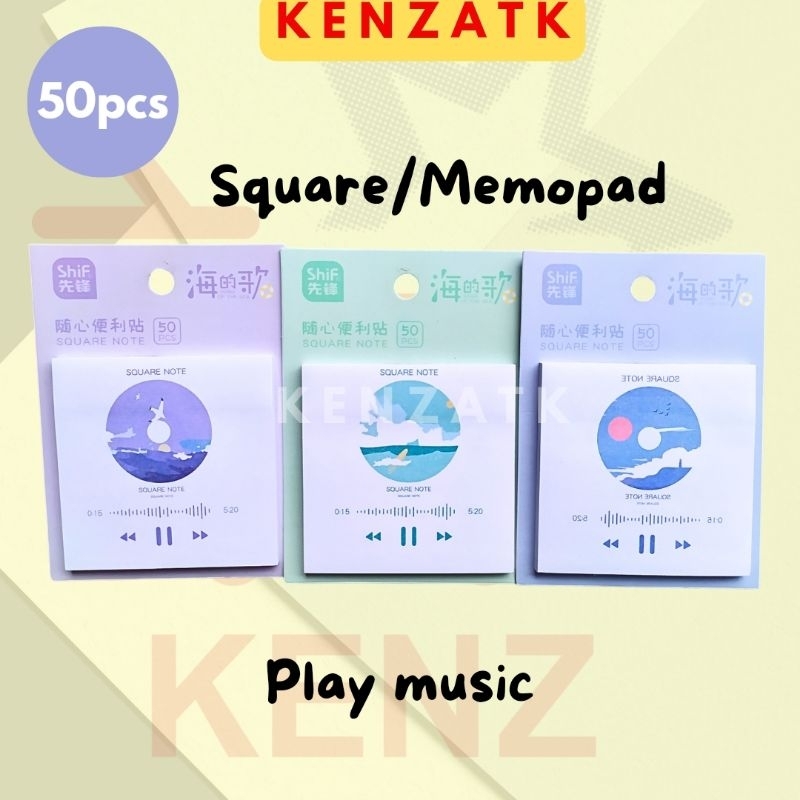 

Sticky note/Memo Pad Aesthetic Motif Play Music