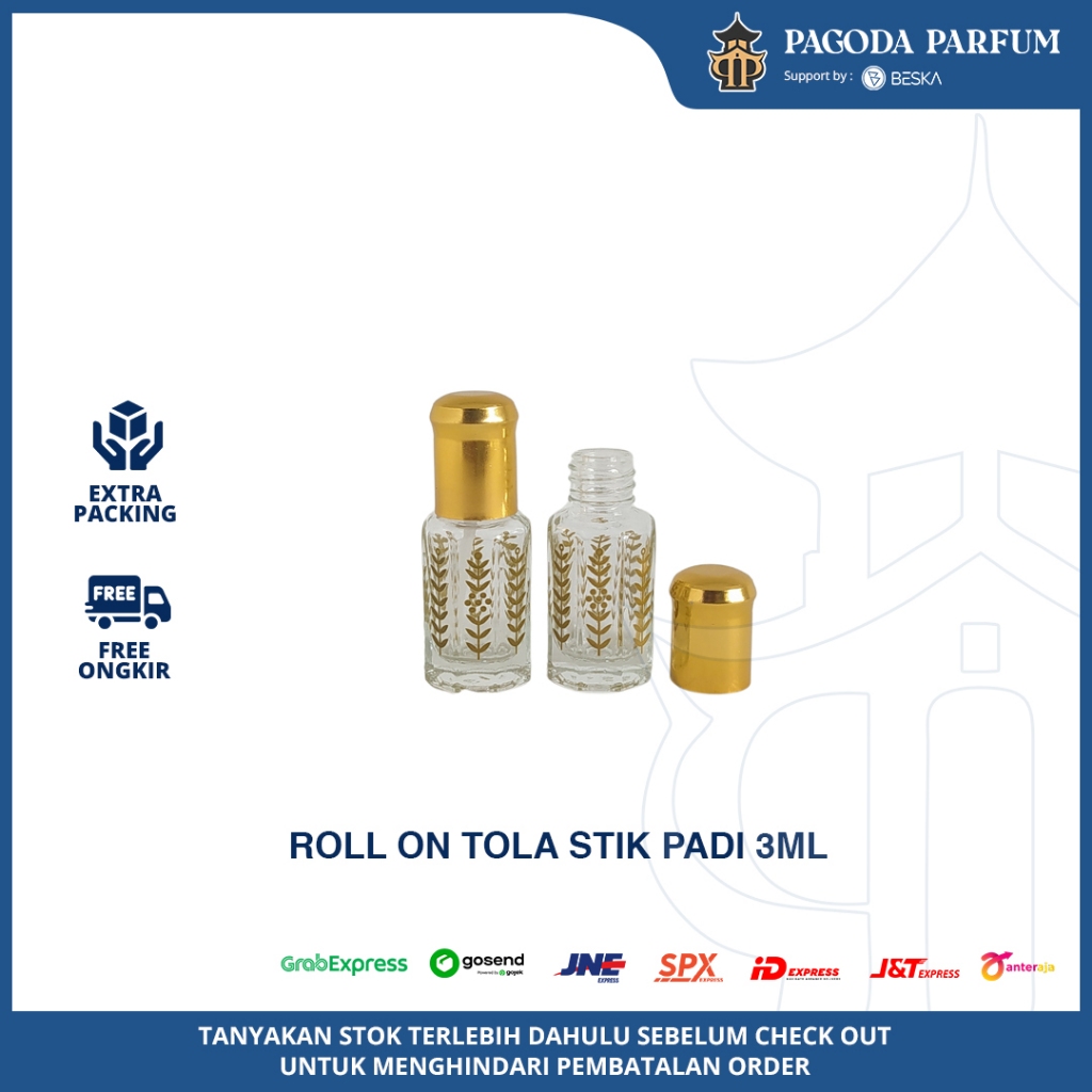 [ PERLUSIN ] BOTOL ROLL ON TOLA PADI 3ML GOLD - PAGODA PARFUM GROSIR