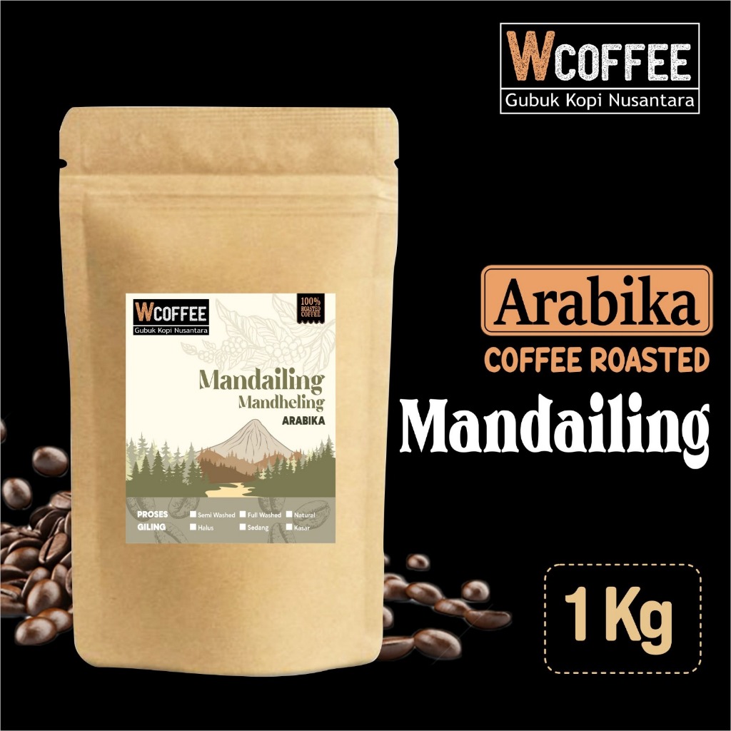 

Kopi Arabika Mandailing Mandheling1000gr - Arabica Coffee Bean Biji Bubuk Asli 1000gr - Biji Kopi