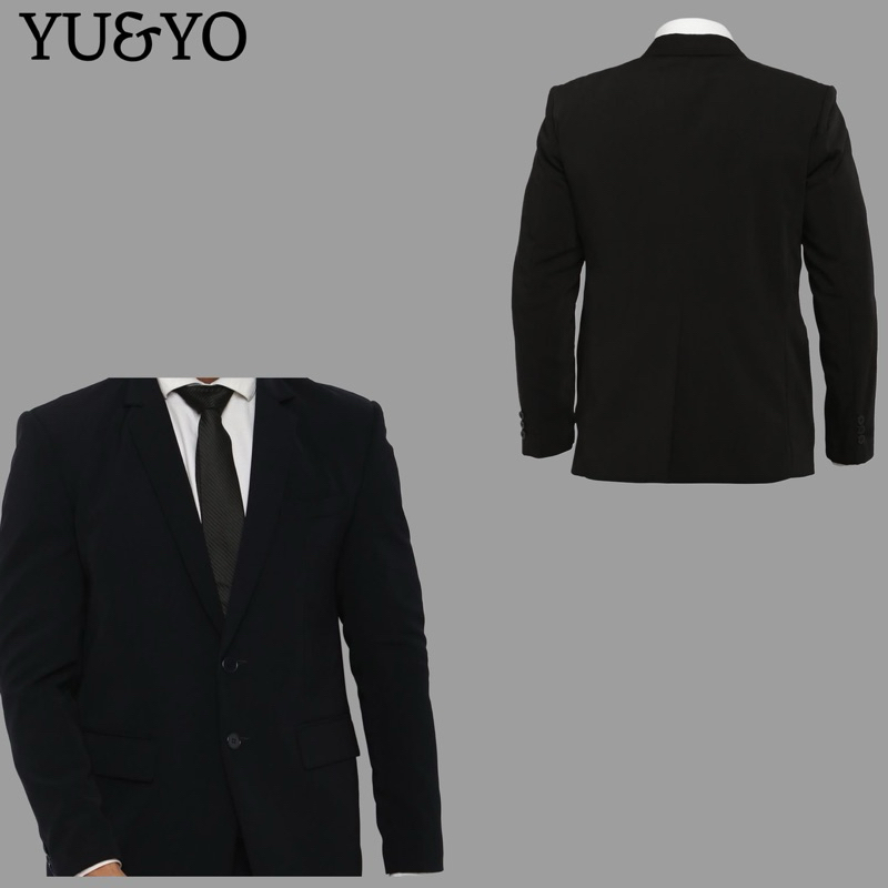 original jas wisuda blazer pria hitam list pinggir jas formal jas pengantin nikah jas kerja murah