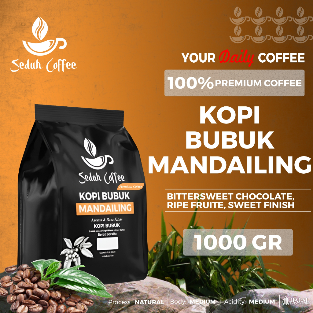 

SEDUH- Bubuk Kopi Bubuk Mandailing Aroma & Rasa Khas 1000gr