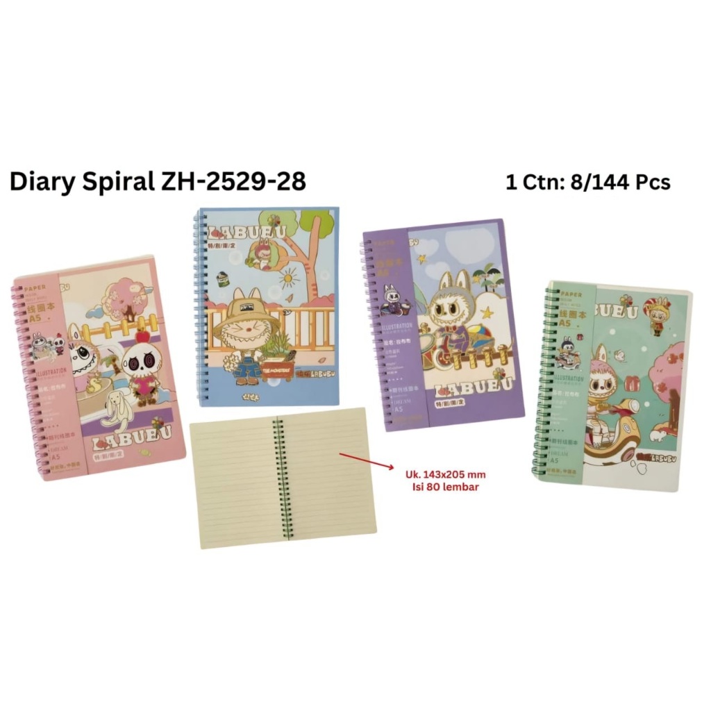 

BUKU SPIRAL A5 LABUBU ZH-2529-28/NOTEBOOK