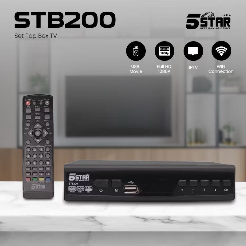 5Star Gaming - STB200 Set Top Box DVB-T2 Pro Dual USB