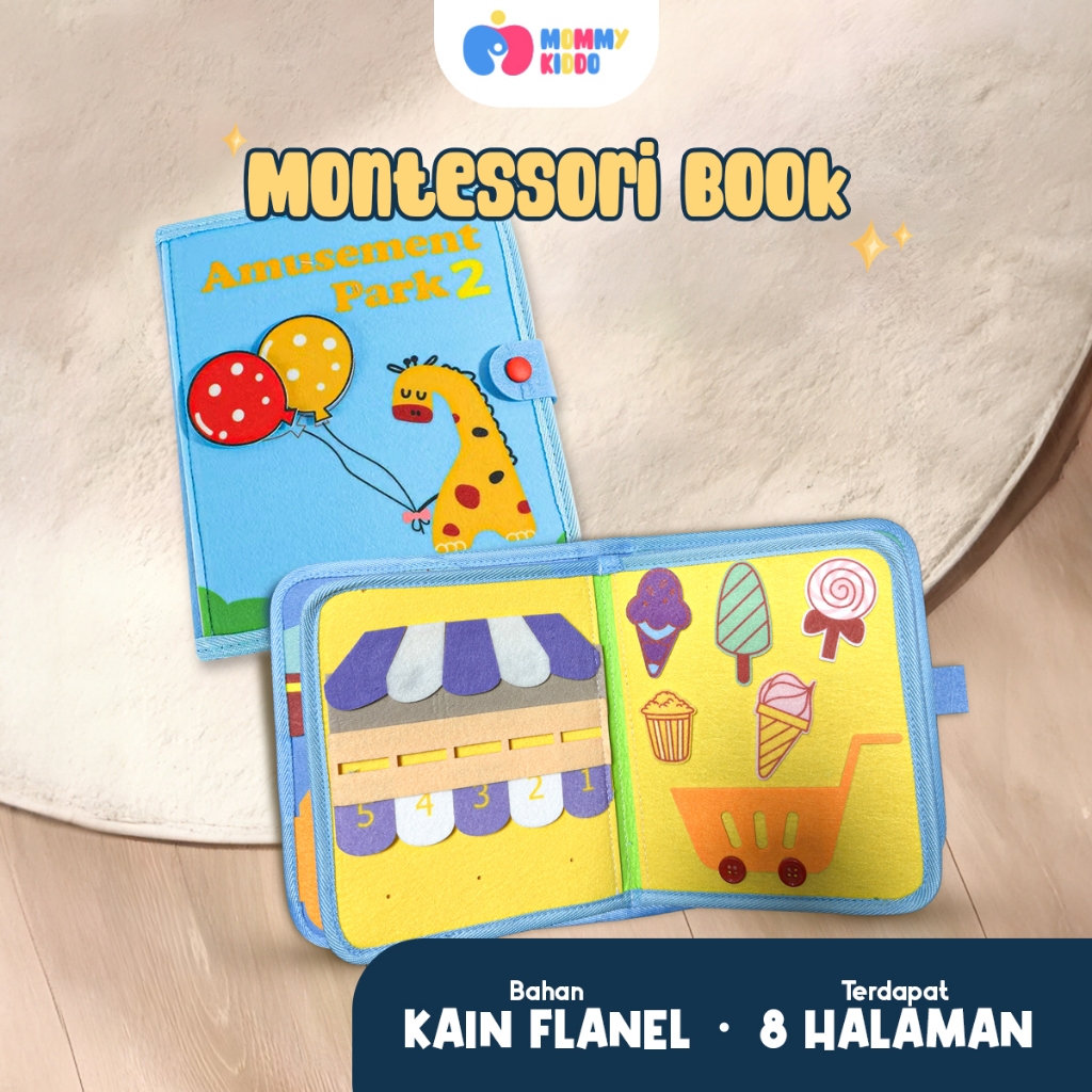 MOMMY KIDDO Buku Aktivitas Anak Montesory Belajar Dasar Anak 1 Tahun Belajar Sambil Bermain