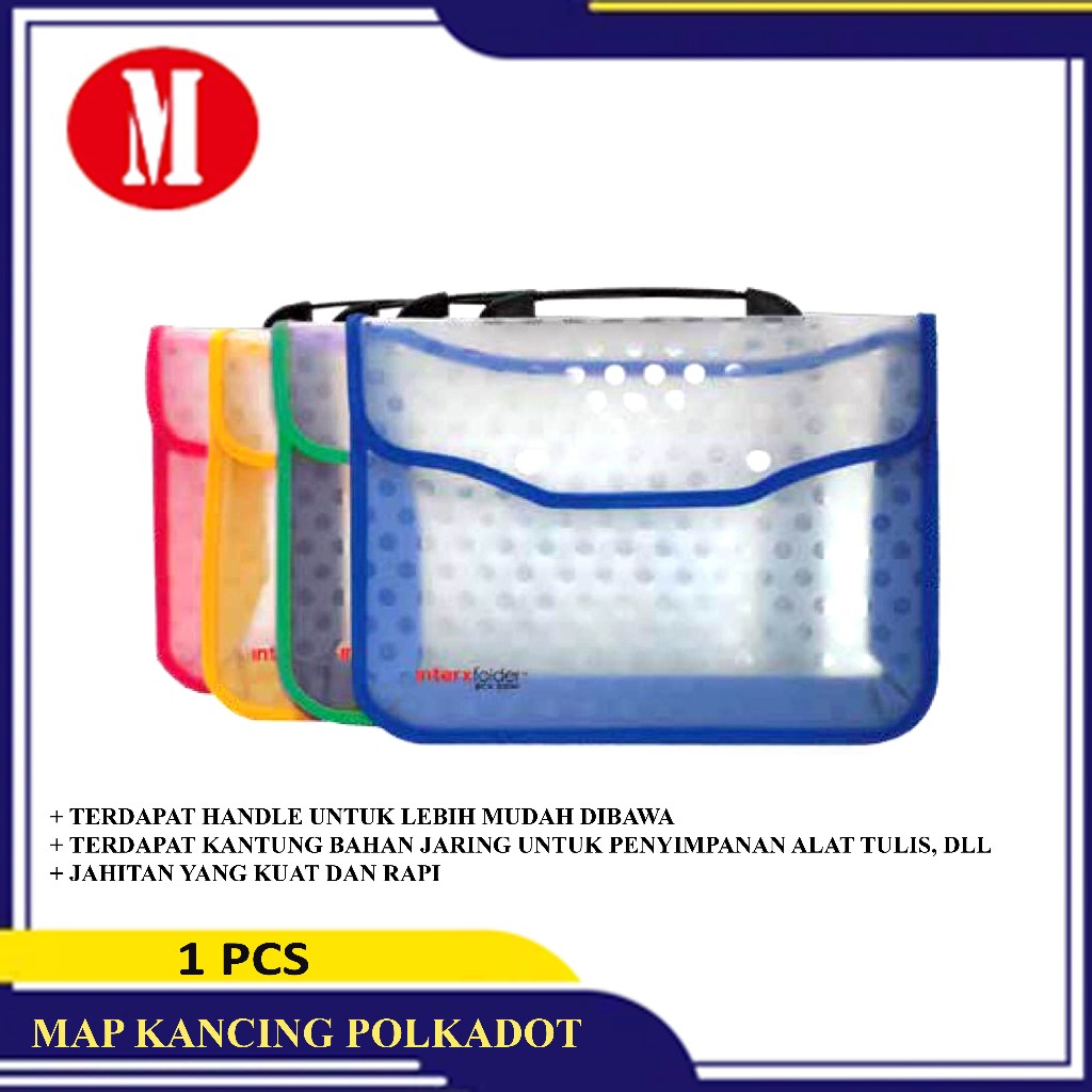 

Map Plastik Kancing 2 Polkadot Transparant
