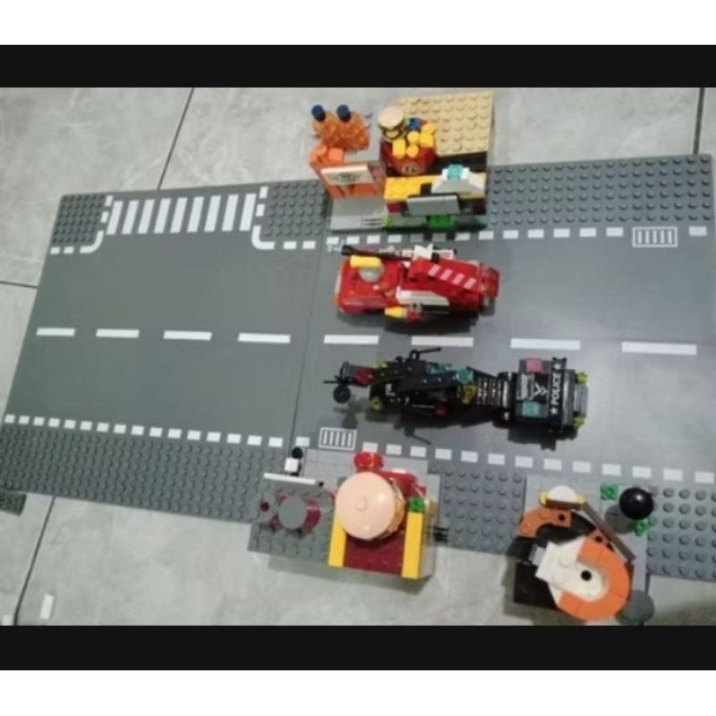 Baseplate brick alas jalan mainan legoo