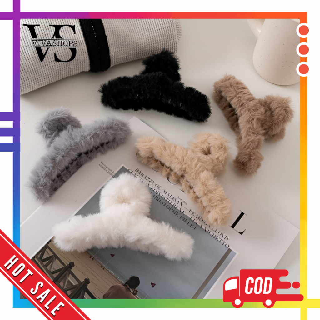 Jepit Rambut Bulu Wanita Gaya Korea / Aksesoris Rambut Wanita Dewasa Jepit Rambut Bulu