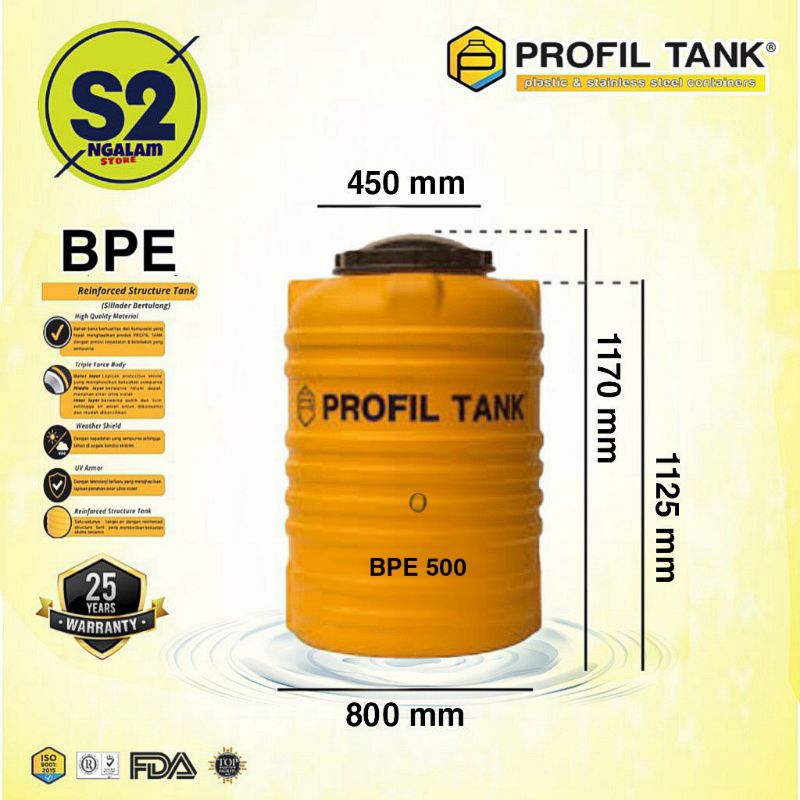 Tandon Air /Toren Air /Tangki Air - PROFIL TANK BPE 500 Liter Invoice