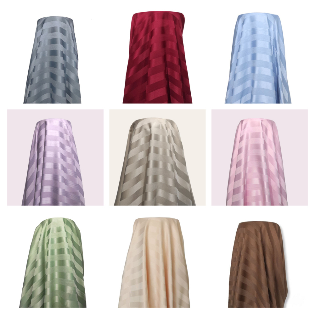 Mey Kain sprei bahan EMBOS TENSEL l MICRO TENSEL premium Motif GARIS METERAN GARIS LINE PASTEL