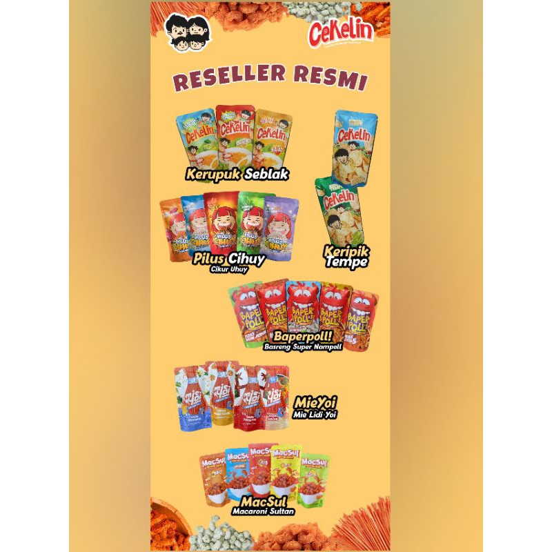 

Cemilan Ringan Anak-Anak By Cekelin @50gr - Macaroni, Mie Lidi, Pilus, Basreng, Kerupuk Seblak Snack