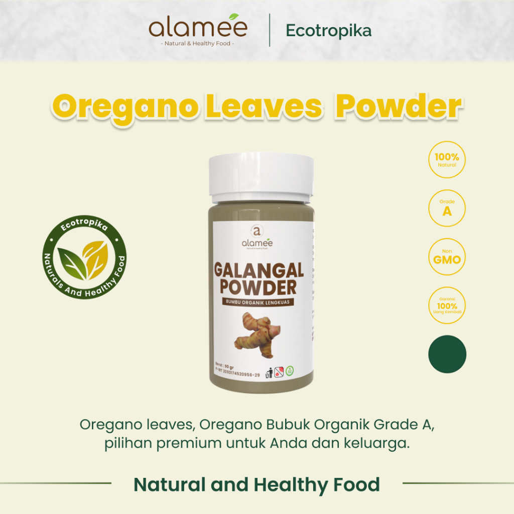 

Oregano Kering Dried Leaves Flakes Garnish Murni Asli Tanpa Campuran Bumbu Dapur Organik Tabur 60gr