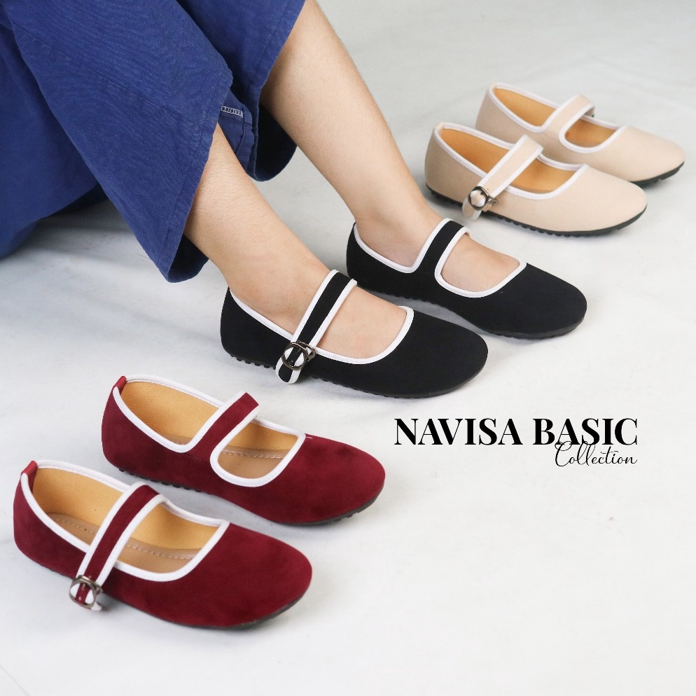 KODE W76B Sepatu Wanita FlatShoes Navisa Basic Collection new