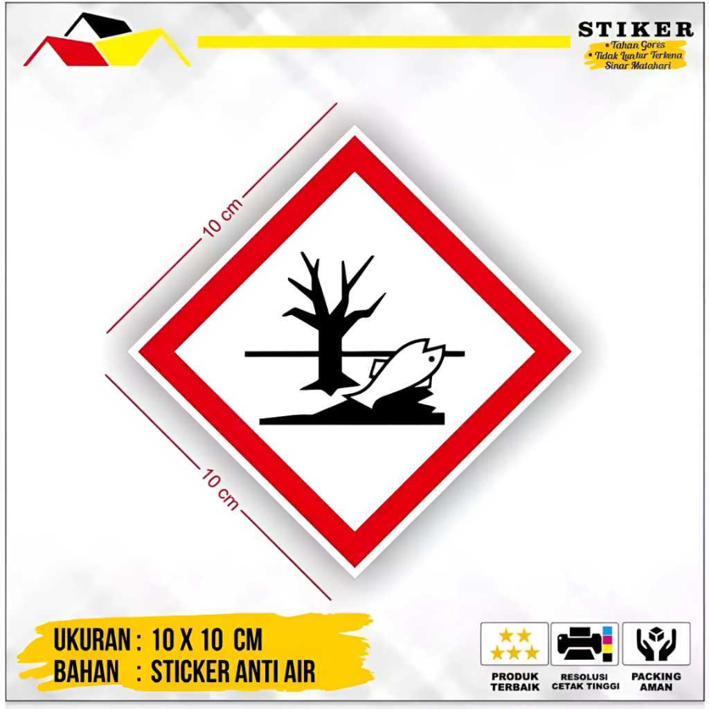 

Stiker Label Tanda Simbol Lombah B3 STIKER HAZMAT BERBAHAYA TERHADAP LINGKUNGAN