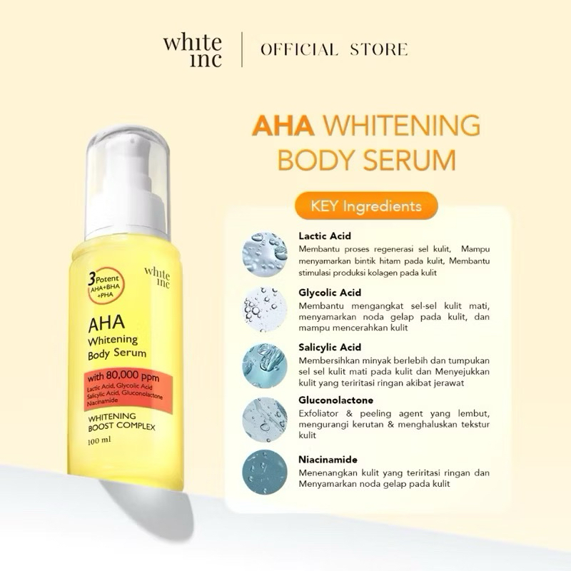 (READY‼️) Whiteinc Aha Body Serum & Body Lotion Whitening and moisturising / Hand Bosy Serum & Lotio