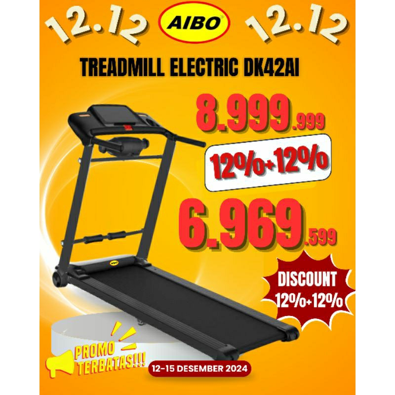 AIBO FITNESS & HEALTH BANJARMASIN/ PROMO Spesial 12.12/ Treadmill Elektrik DK42Ai/ Diskon spesial/ S