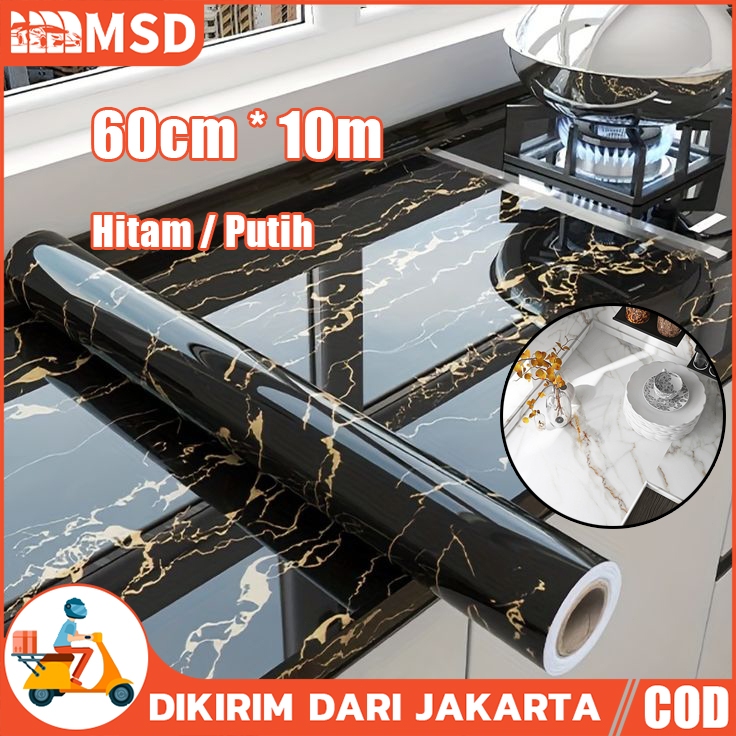Stiker Marmer Marble Glossy Tebal Pelapis Lemari Meja Kayu Kaca Kulkas Pintu Kamar Mandi Stiker Dind