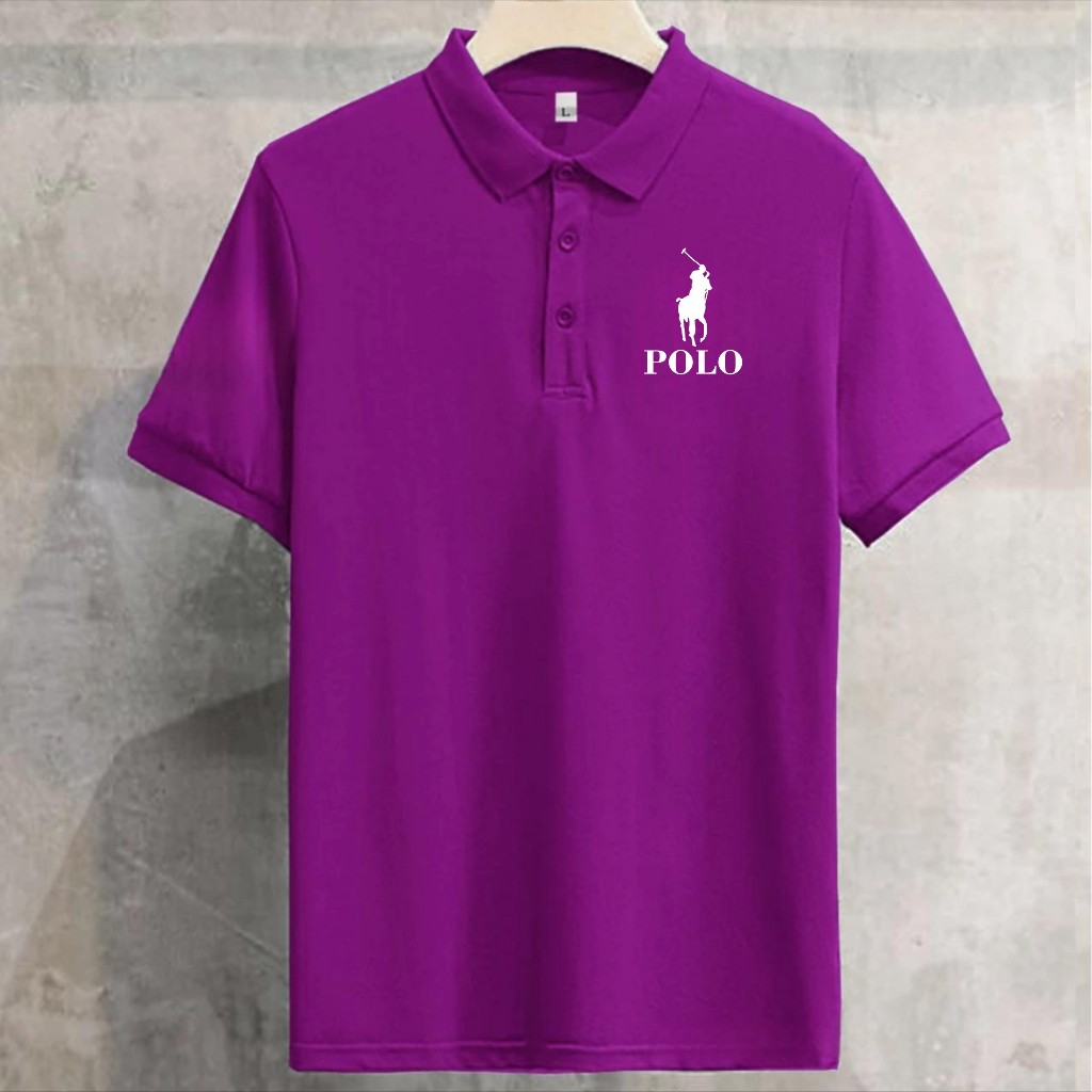 COD T-shirt Kaos Polo Kerah LOGO POLO Text PUTIH Baju Polo Motif Giordano 8 Quality Premium Bahan Pi