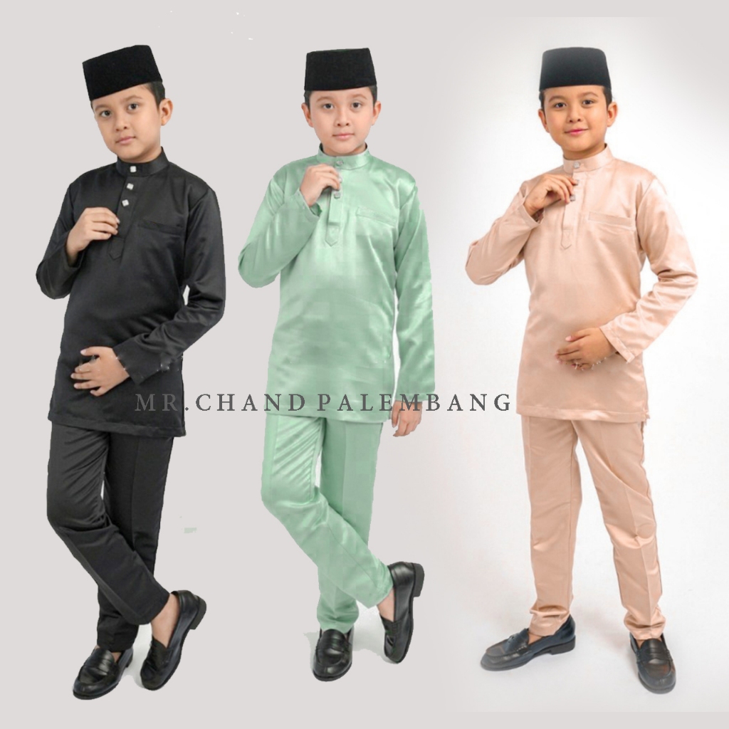 MR.CHAND Setelan Baju Celana Melayu Anak Laki Laki Teluk Belanga Adat Malaysia Koko Muslim Anak