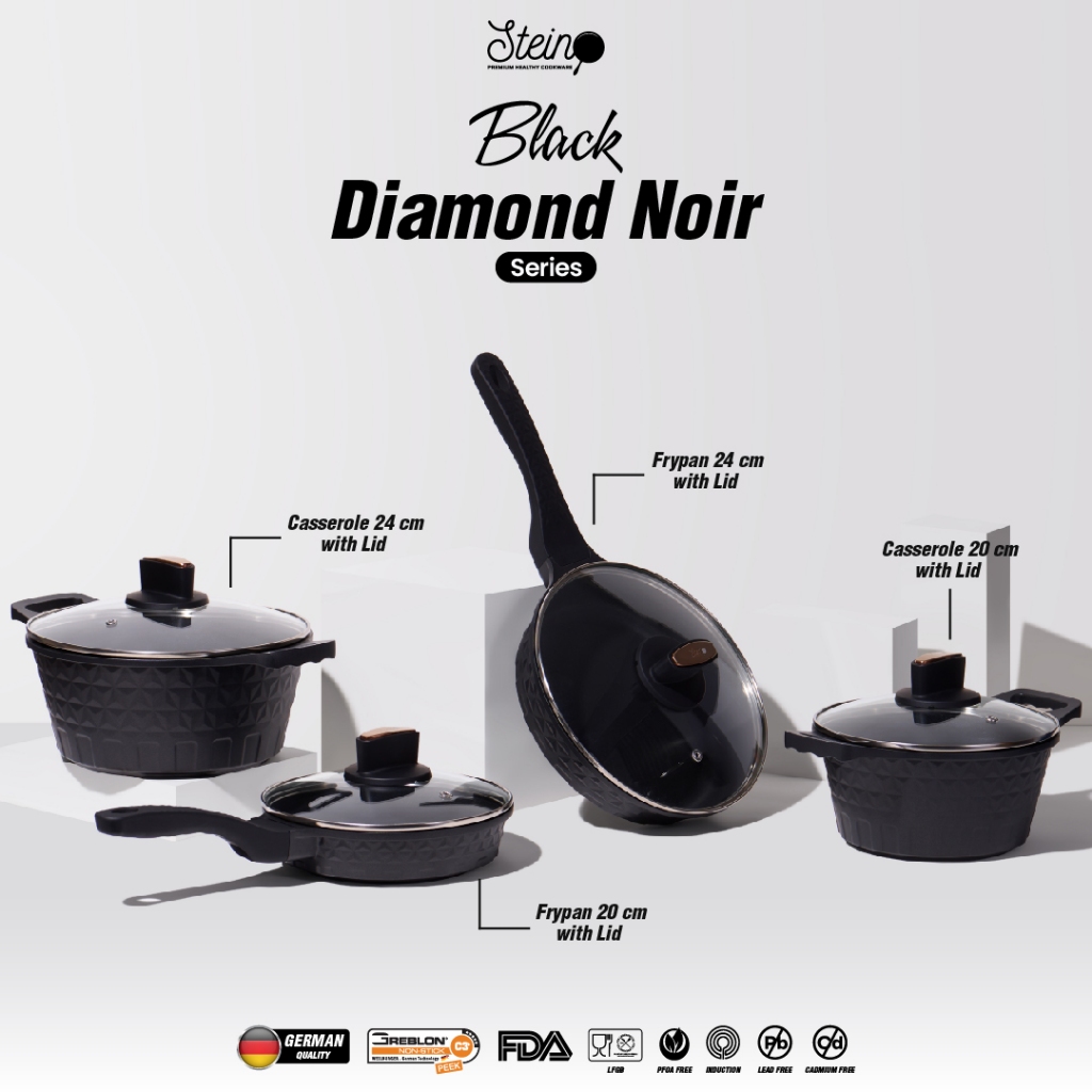 STEIN Black Diamond Noir 8in1 | Panci Set + Tutup