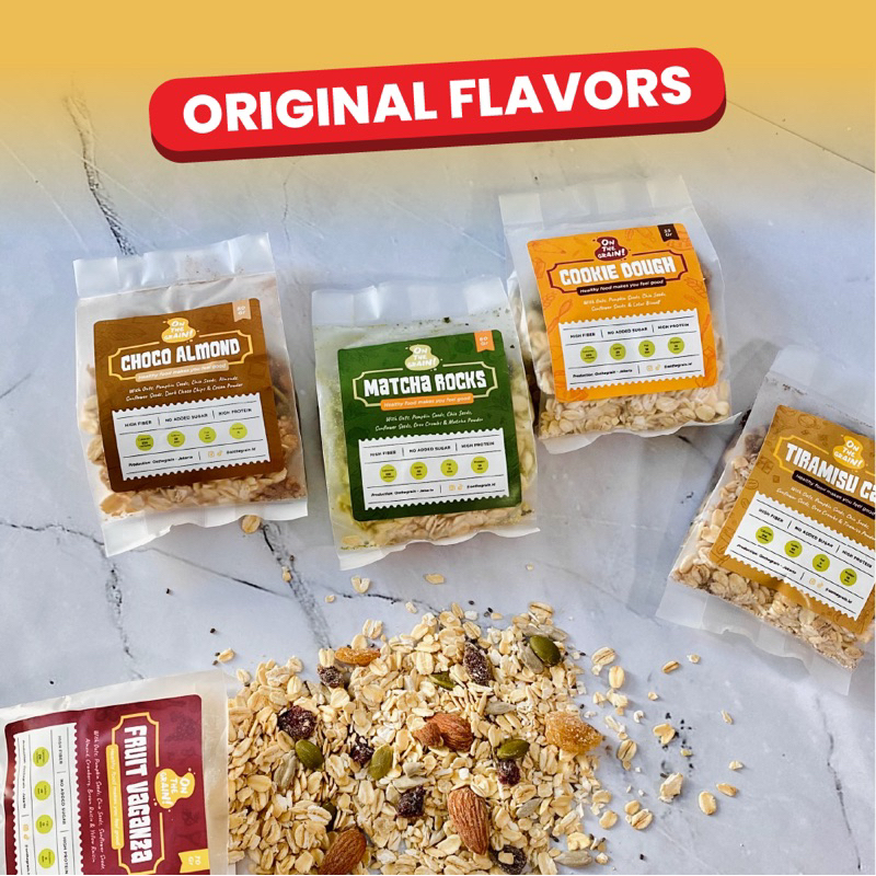 

XMASTER (10 PACKS + JAR) ON THE GRAIN OVERNIGHT / INSTANT OATS - SARAPAN SEHAT CEMILAN HEALTHY