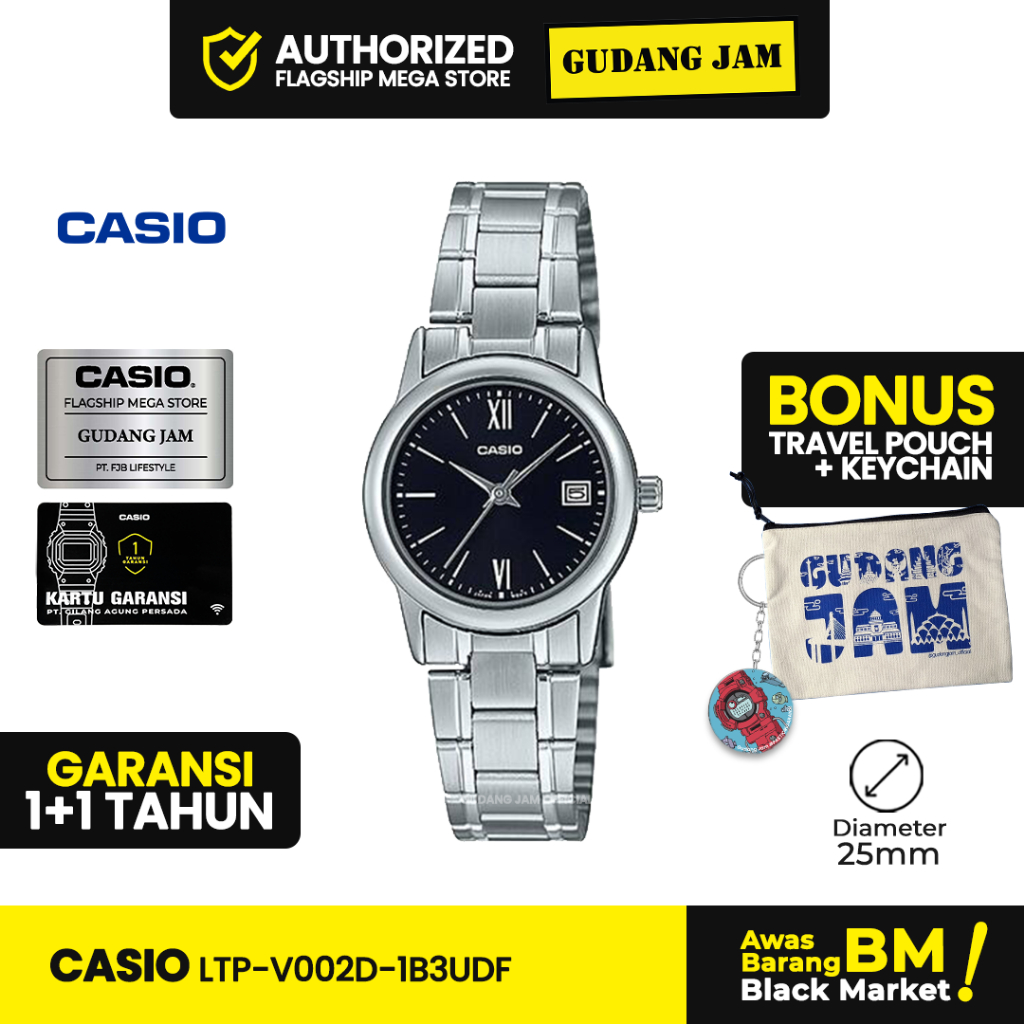 Jam Tangan Casio LTP-V002D-1B3UDF LTP-V002D LTP-V002 LTPV002D LTP V002D SLF