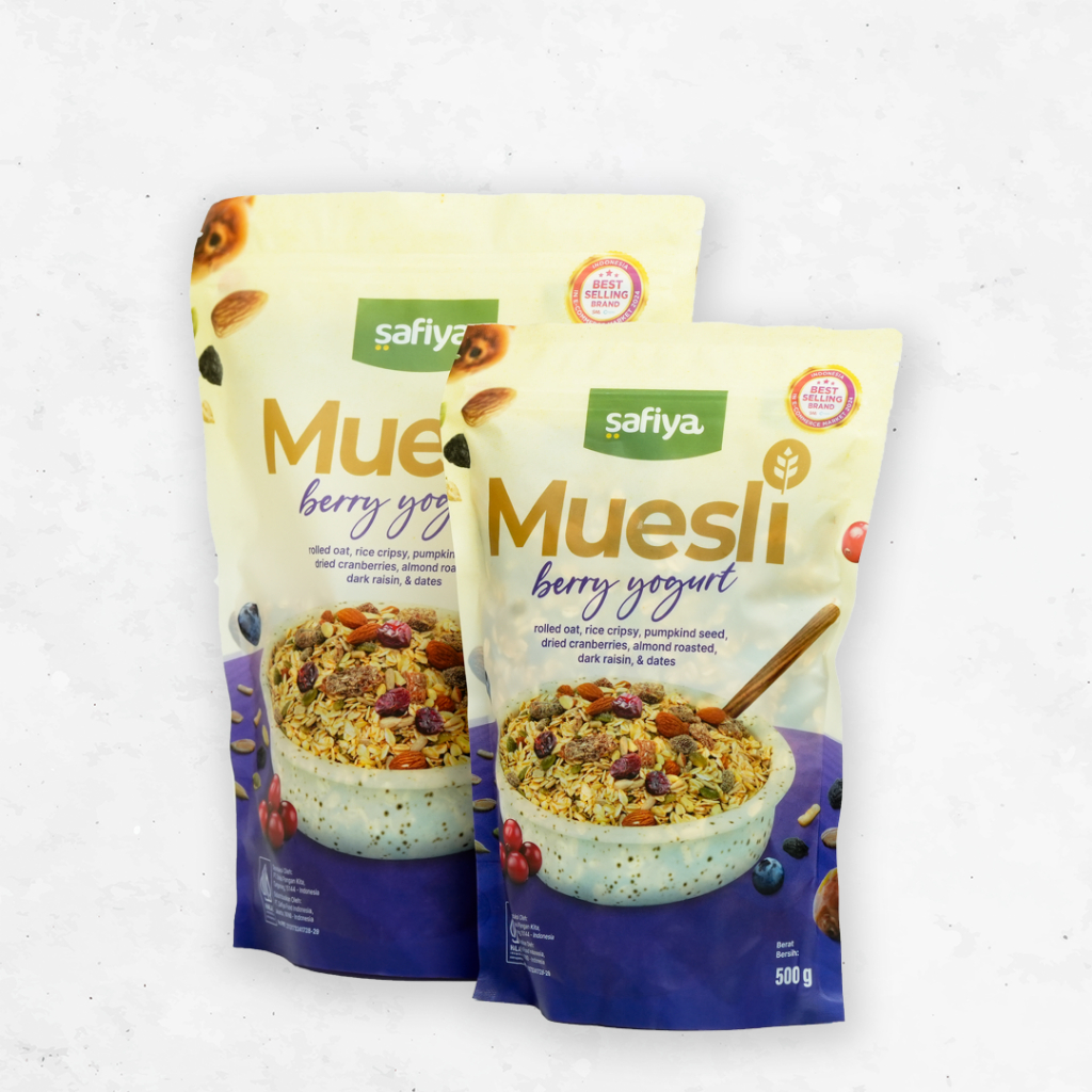 

Muesli Berry Yogurt 500 Gram Safiya - Sereal Sarapan Sehat Cemilan Diet